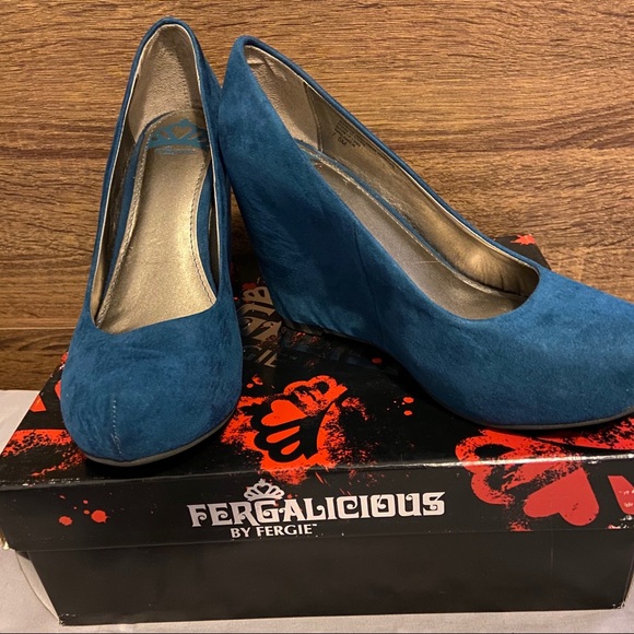 Fergalicious Dreamer Teal Wedge Heel - Picture 3 of 6
